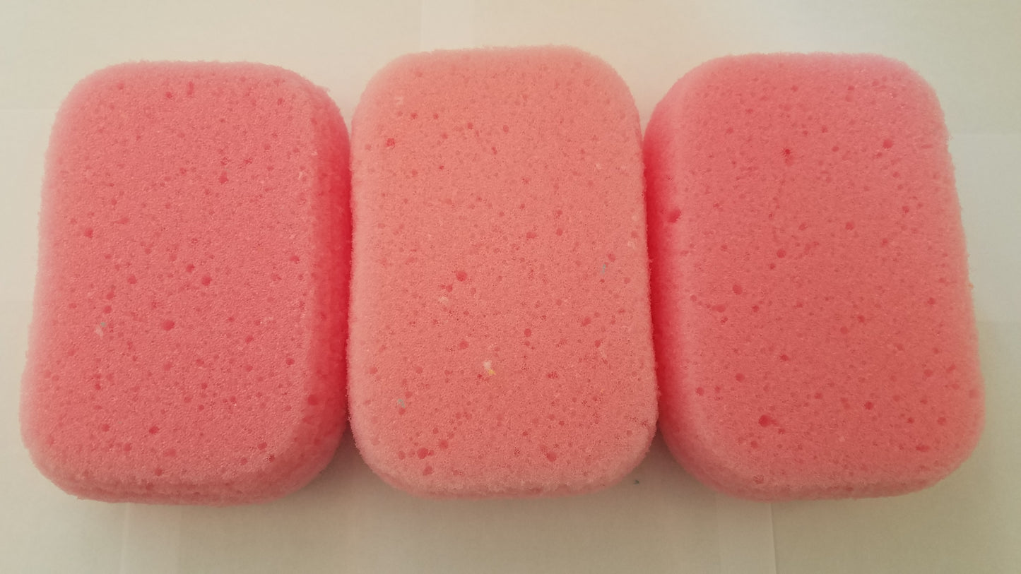 3 x Rectangular Bath Sponges - Bath, Shower, Clean - Colour Choice Or Random Colours