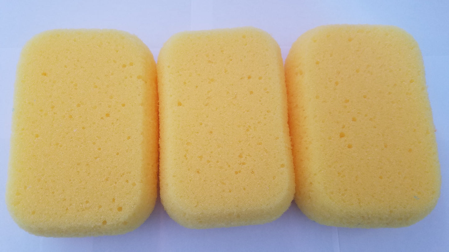 3 x Rectangular Bath Sponges - Bath, Shower, Clean - Colour Choice Or Random Colours