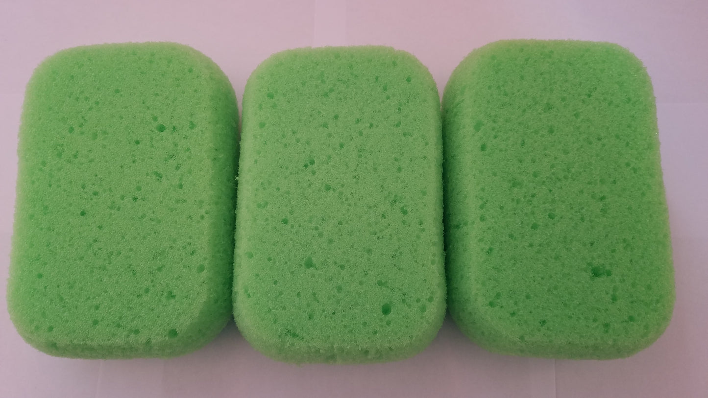 3 x Rectangular Bath Sponges - Bath, Shower, Clean - Colour Choice Or Random Colours