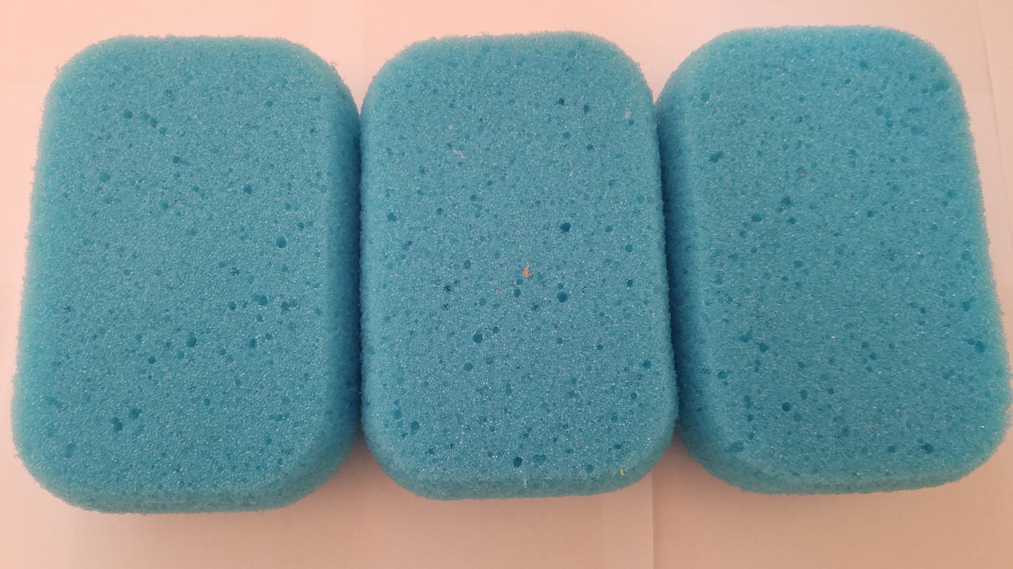 3 x Rectangular Bath Sponges - Bath, Shower, Clean - Colour Choice Or Random Colours