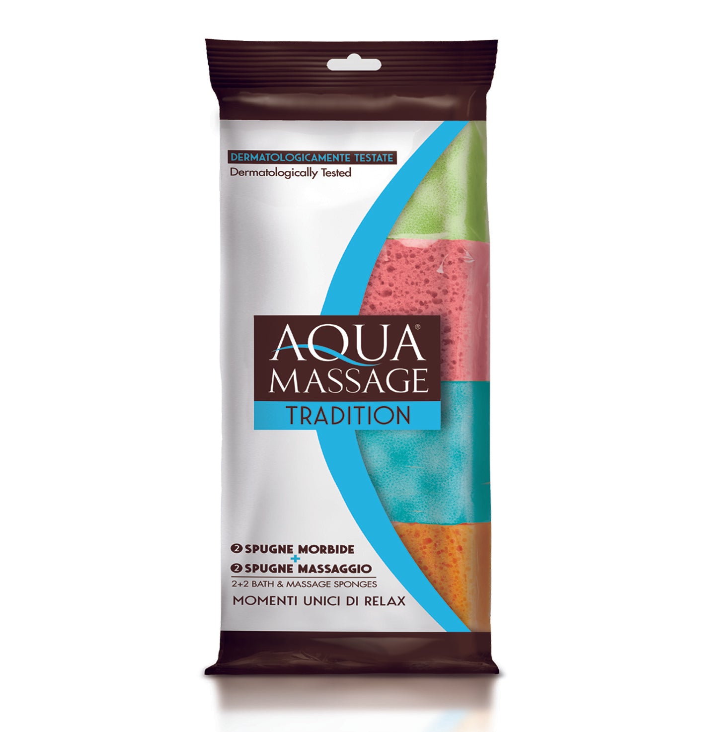 Aquamassage 4 Pack - 2 Bath & 2 Massage Sponges - Dermatologically Tested