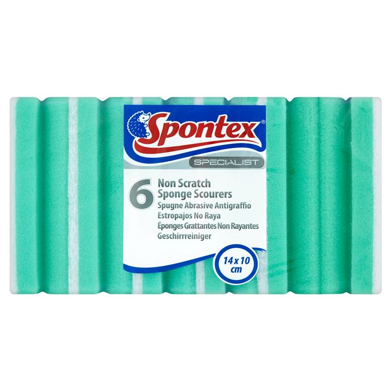 Spontex Specialist Non Scratch Sponge Scourers 6 Pack