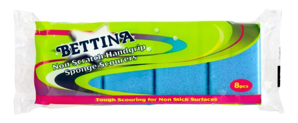 Bettina Non-Scratch Handgrip Sponge Scourers - 10Pc Pack.
