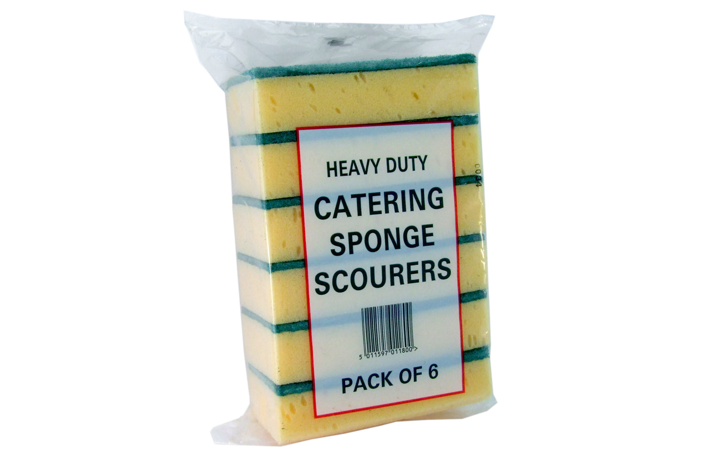 Heavy Duty Catering Sponge Scourers - 6 Pack