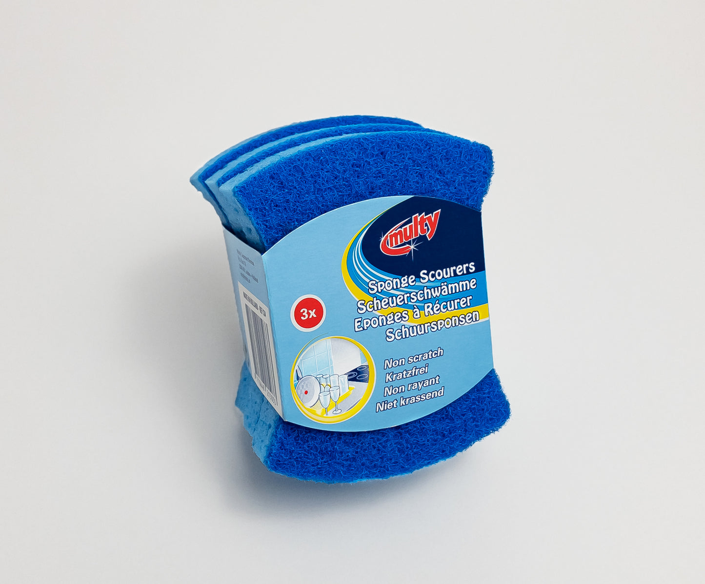 Multy 3 Pack Non Scratch Sponge Scourers