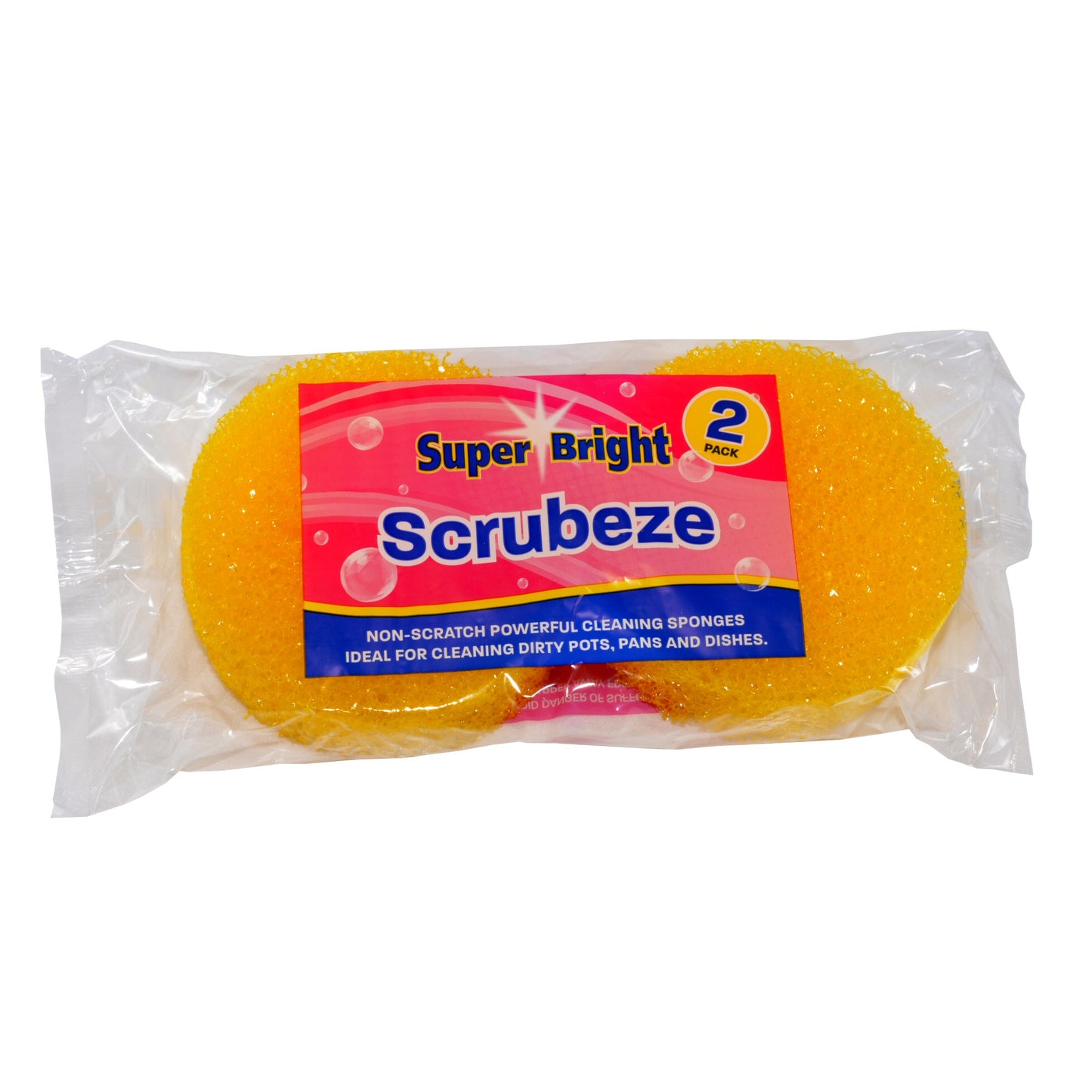 Superbright 2 Pack Scrubeze - Non Scratch Powerful Cleaning Sponges