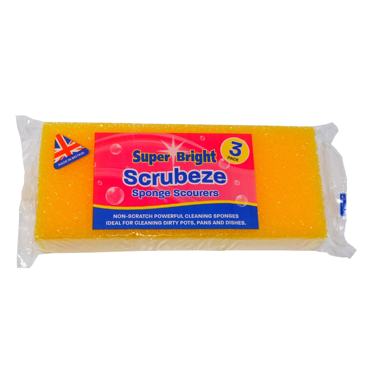 Superbright 3 Pack Scrubeze Sponge Scourers - Non Scratch