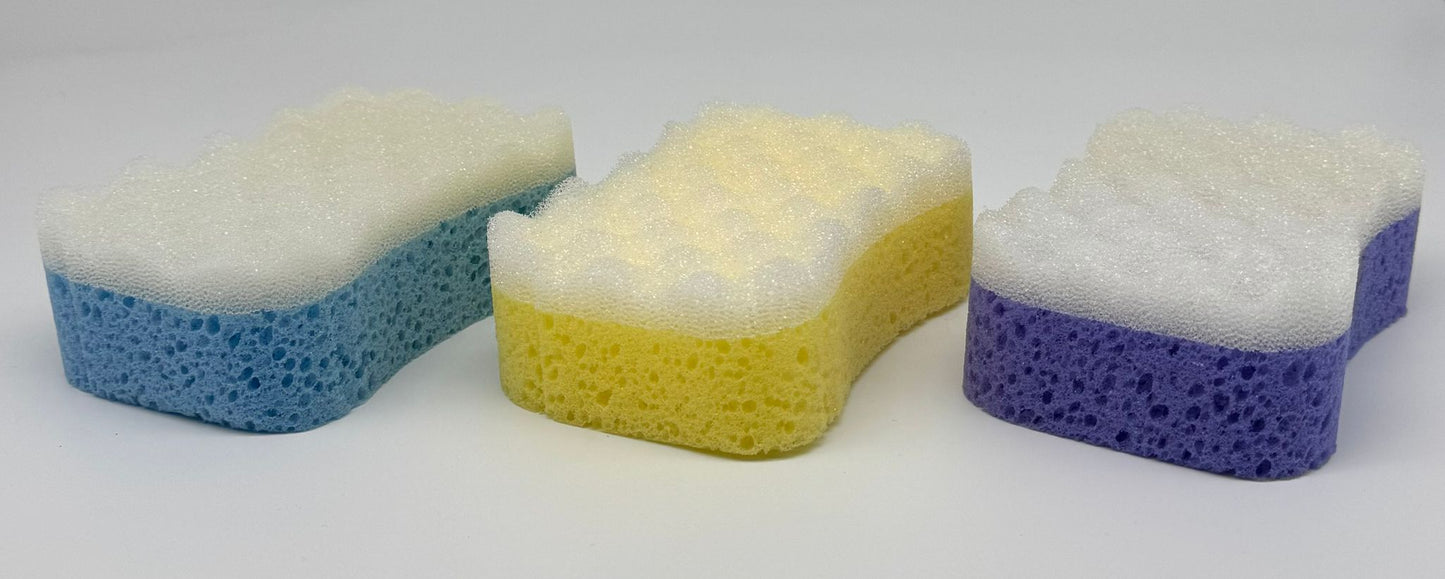 Multy 3 Pack Shaped Massage Sponges - Case of 12 Packs