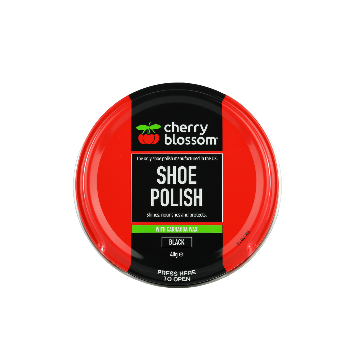 Cherry Blossom Core Range Shoe Polish With Carnauba Wax - 40g - Black