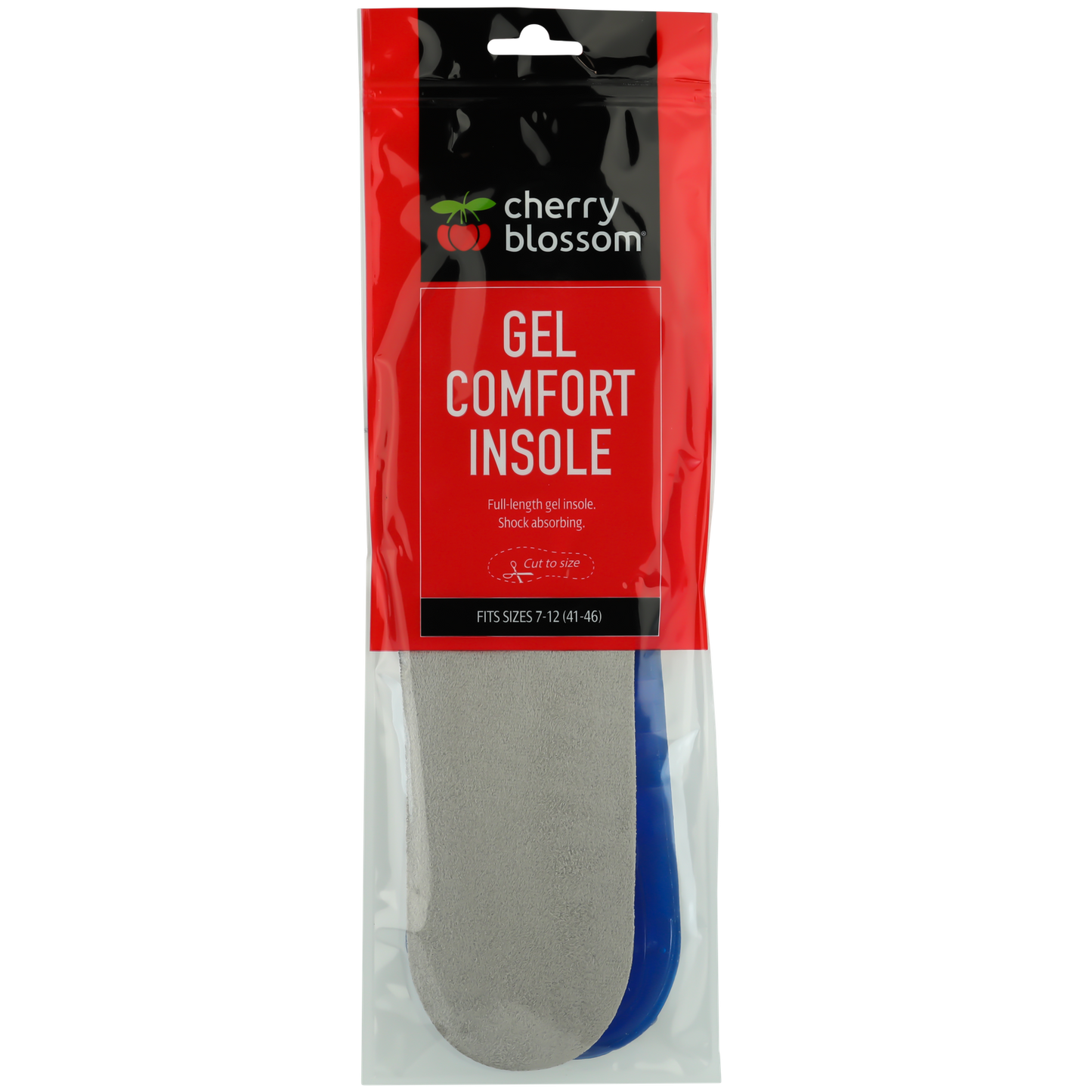 Cherry Blossom Gel Comfort Insole-1 Pair-Mens 7-12-Cut to Size