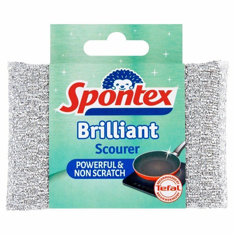 Spontex Brilliant Scourer - Efficient Non-Scratch Scouring - Clean,Scrub.