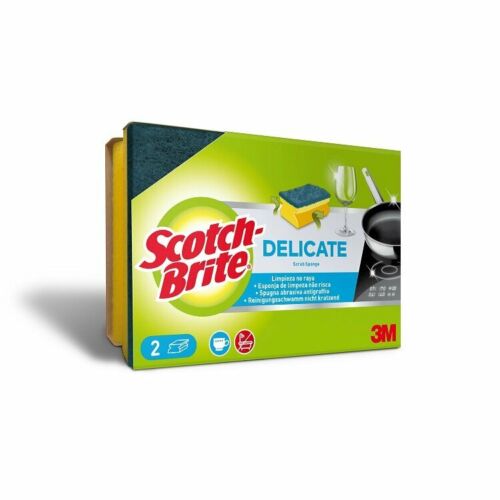 3M - ScotchBrite Delicate Scrub Sponge - 2 Sponge Pack - Non Scratch.