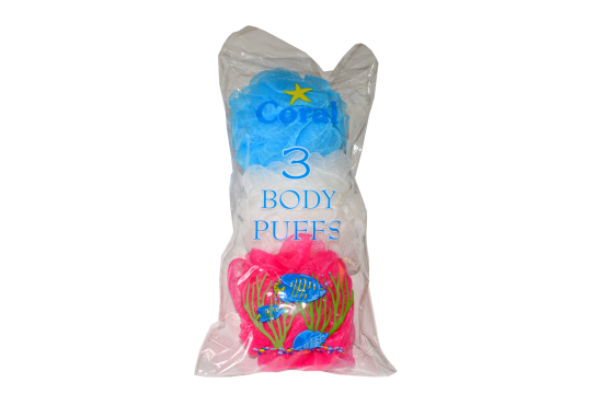 Coral 3 Pack Body Puffs