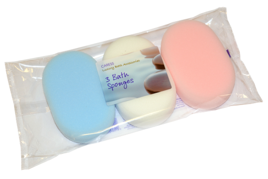 Caress Luxury Bath Accessories 3 Pack Bath Sponges.