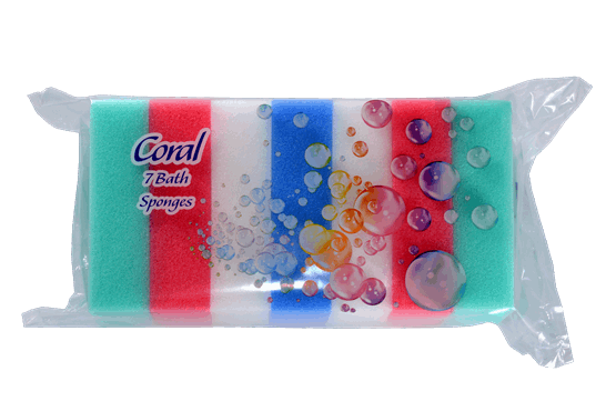Coral 7 Bath Sponges - 6 Packs
