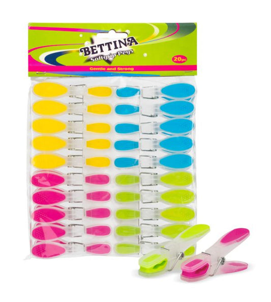 Bettina Soft Grip Pegs - 20 Pc Pack