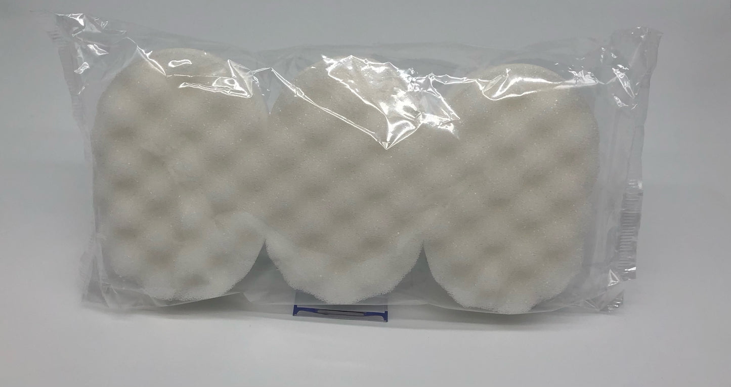 3 Pack White Massage Sponges - Case Of 24 Packs
