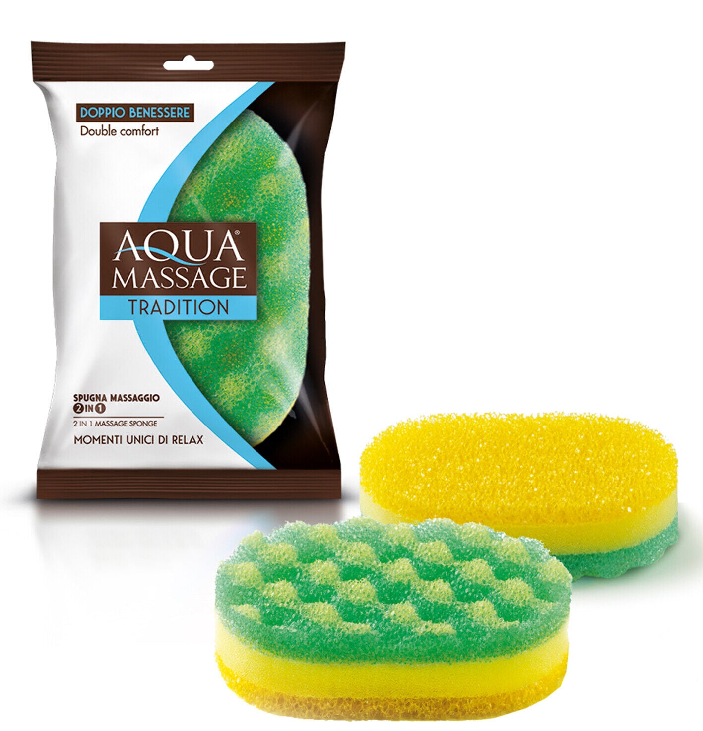 Aquamassage 2 In 1 Massage Sponge - Double Comfort