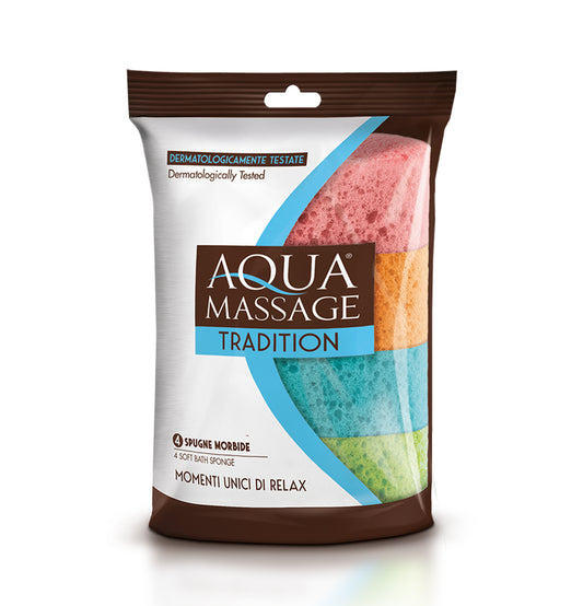 Aquamassage 4 Oval Soft Bath Sponges.